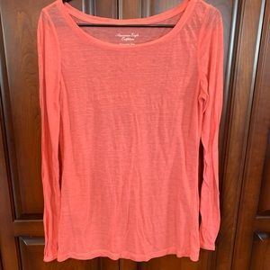 American Eagle Outfitters Large long sleeve tangerine layering tee